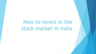 How to invest in the stock market in India