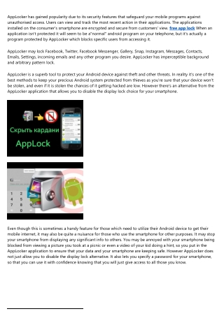 AppLocker - Protect Your Mobile Apps