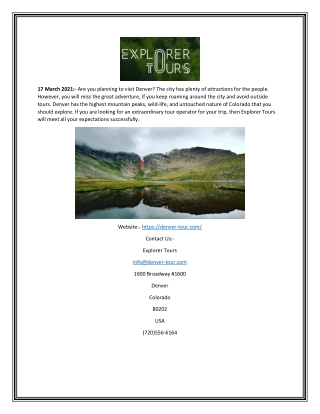 Denver & Colorado Sightseeing Tours | Explorer Tours