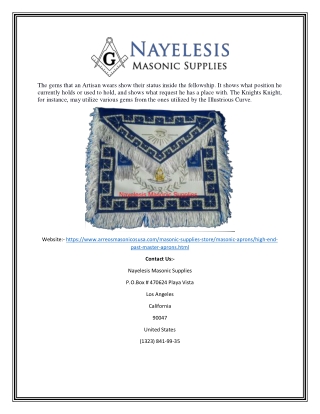 Masonic past master aprons | Arreosmasonicosusa.com