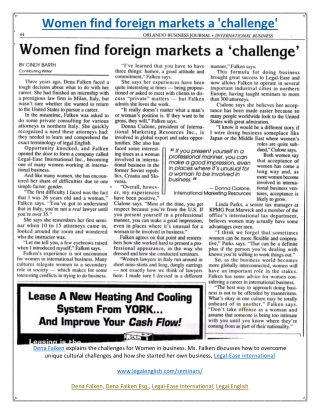Women find foreign markets a 'challenge'