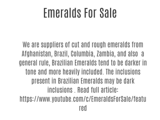 Emeralds For Sale
