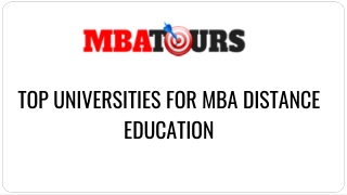Top Universities for MBA Distance Education in India