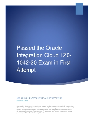 Passed the Oracle Integration Cloud 1Z0-1042-20 Exam in First Attempt