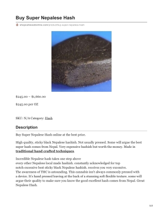 Buy Super Nepalese Hash