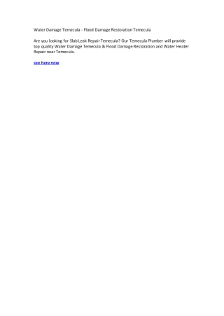 Water Damage Temecula - Flood Damage Restoration Temecula