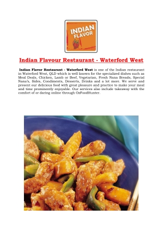Indian Flavor Restaurant - Takeaway Waterford West, Qld - 5% Off
