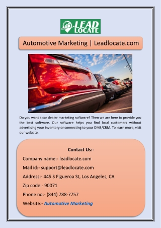 Automotive Marketing | Leadlocate.com