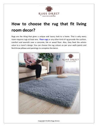 How to choose the rug that fit living room decor?