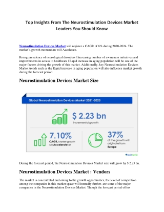 Top Insights From The Neurostimulation Devices Market Leaders You Should Know