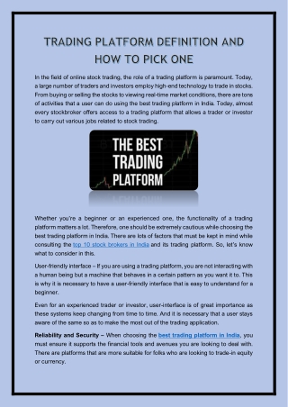 Trading Platform Definition and How to Pick One