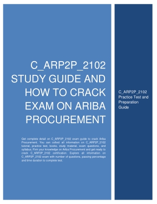 C_ARP2P_2102 Study Guide and How to Crack Exam on Ariba Procurement