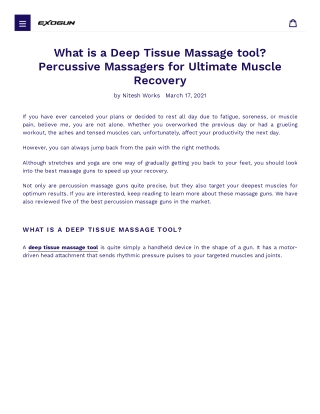 What is a Deep Tissue Massage tool? Percussive Massagers for Ultimate Muscle Recovery