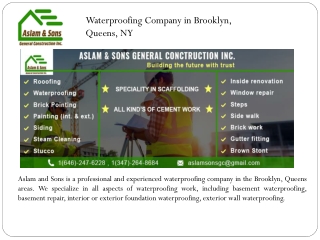 Waterproofing company in Brooklyn