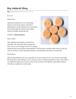Buy Adderall 30mg
