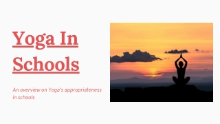 Yoga In Schools