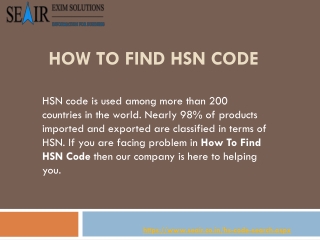 HSN Code Find on Seair