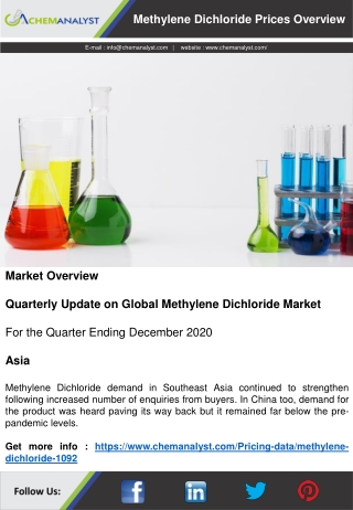 Methylene Dichloride Prices, News, Market Analysis | ChemAnalyst