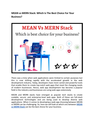 MEAN vs MERN Stack: Which Is The Best Choice For Your Business?