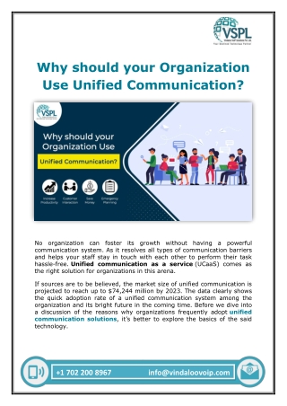 Why should your Organization Use Unified Communication?