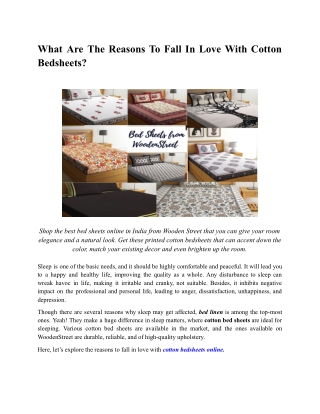 Get bedsheets online at amazing discounts from WoodenStreet