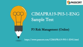 P3 Risk Management (Online) CIMAPRA19-P03-1-ENG Dumps