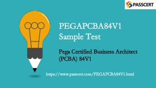 PCBA Version 8.4 Certification PEGAPCBA84V1 Dumps