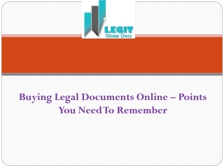 Buying Legal Documents Online – Points You Need To Remember