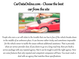 CarDataOnline.com - Choose the best car from the site