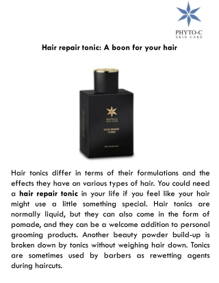 Hair repair tonic: A boon for your hair