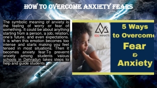 How to overcome anxiety fears