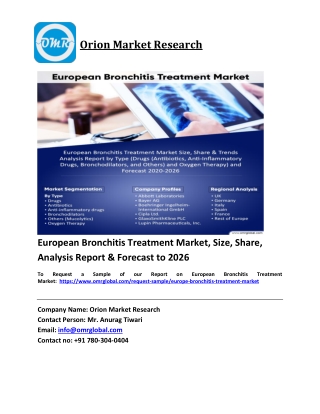 European Bronchitis Treatment Market Trends, Size, Competitive Analysis and Forecast 2020-2026