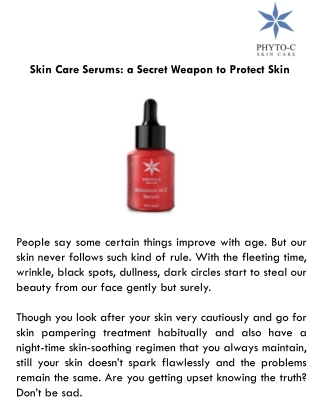 Skin Care Serums: a Secret Weapon to Protect Skin