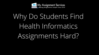 Health Informatics Assignment Help by My Assignment Services
