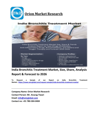 India Bronchitis Treatment Market Trends, Size, Competitive Analysis and Forecast 2020-2026