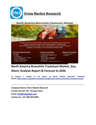 North America Bronchitis Treatment Market Trends, Size, Competitive Analysis and Forecast 2020-2026