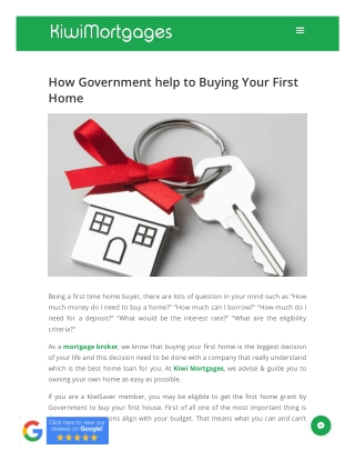 How Government help to Buying Your First Home