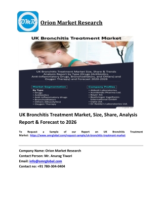 UK Bronchitis Treatment Market Trends, Size, Competitive Analysis and Forecast 2020-2026