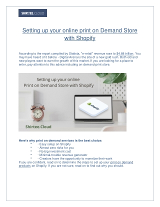 Setting up your online print on Demand Store with Shopify.