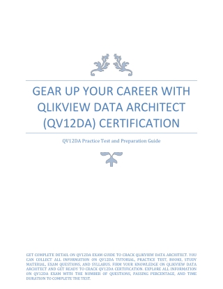 Gear Up Your Career with QlikView Data Architect (QV12DA) Certification