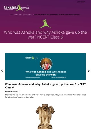 Who was Ashoka and why Ashoka gave up the war? NCERT Class 6