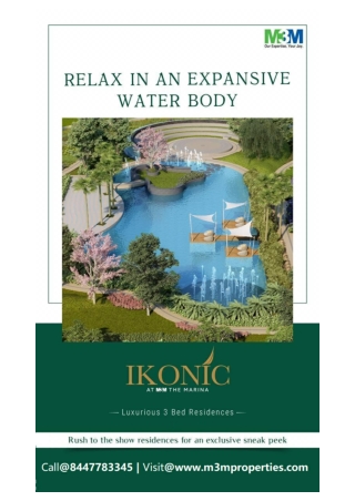 M3M Ikonic at Maina Sector 68 Gurugram | Experience life at the Expansive marina like water body