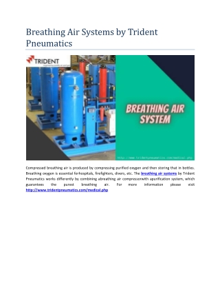 Breathing Air Systems by Trident Pneumatics