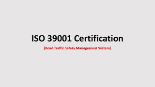 ISO 39001 Certification