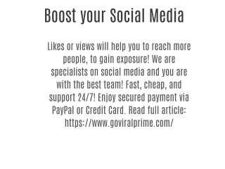 Boost your Social Media