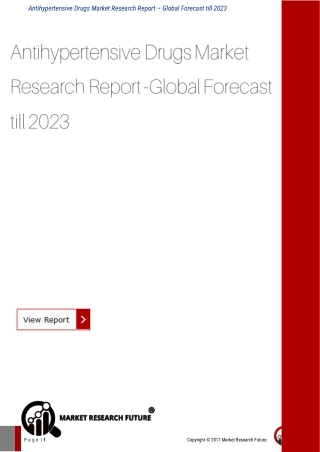 Antihypertensive Drugs Market Research Report 2023
