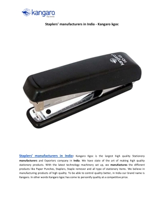 Staplers manufacturers in India - Kangaro kgoc