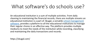 What softwares do schools use?