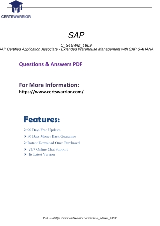 C_S4EWM_1909 Passing Guarantee with Exam Dumps Material 2020