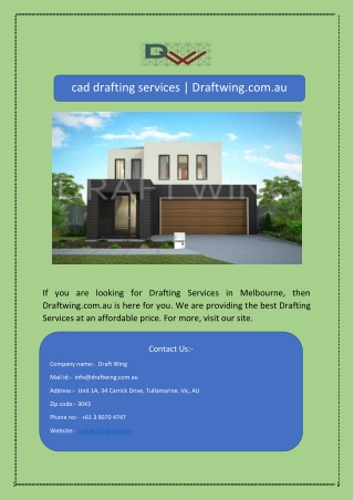 cad drafting services | Draftwing.com.au